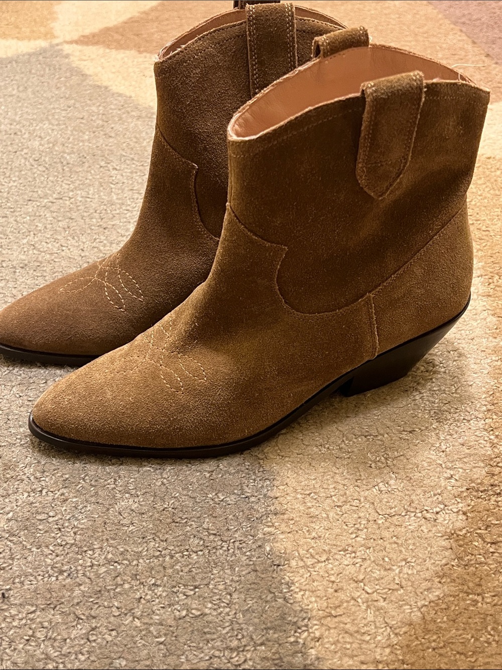 Boden Suede Chelsea Western Ankle Boots - Brown Suede